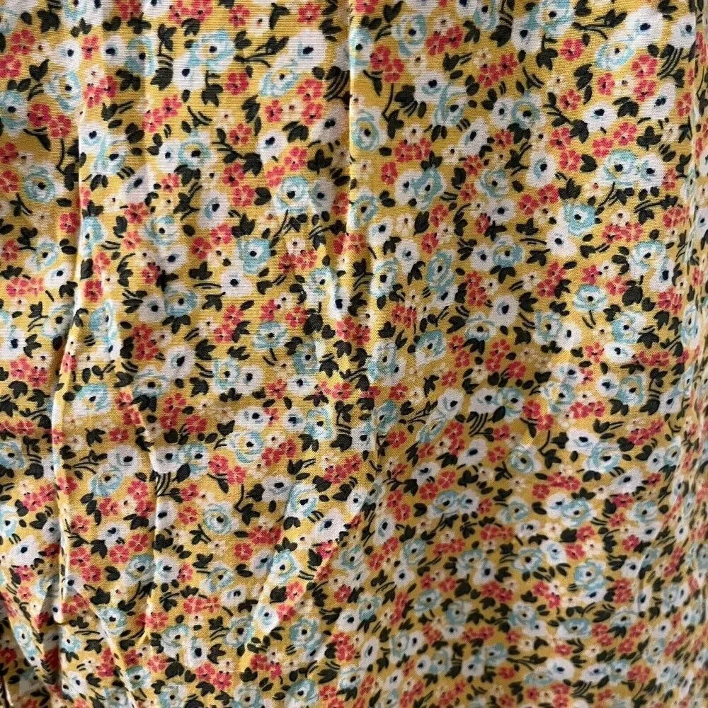 Gap Kids Mustard Yellow Floral Romper 3/4 Sleeve Girls Size Medium 8